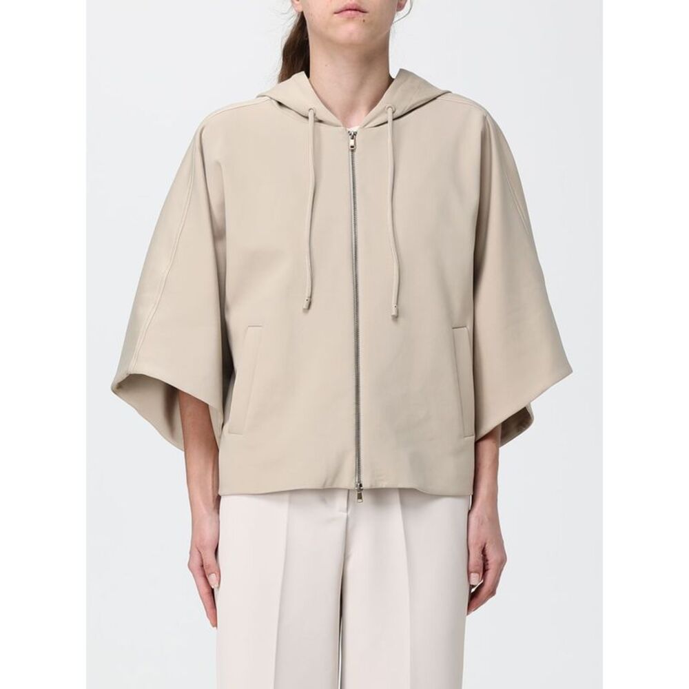 Max Mara Women Zipped Cotton-Blend Hoodie Max Mara With Dropped Shoulders